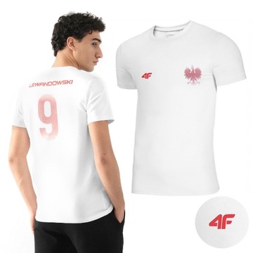 KOSZULKA KIBICA MĘSKA 4F LEWANDOWSKI RL9 T-SHIRT S