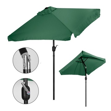 DUŻY PARASOL OGRODOWY PROSTOKĄTNY SKOŚNY ŁAMANY Z KORBKĄ NA TARAS 2x1,4 m
