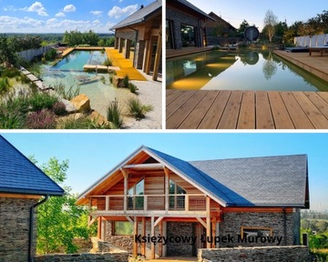 Стеновой камень, садовый шифер, дорожки, пруд