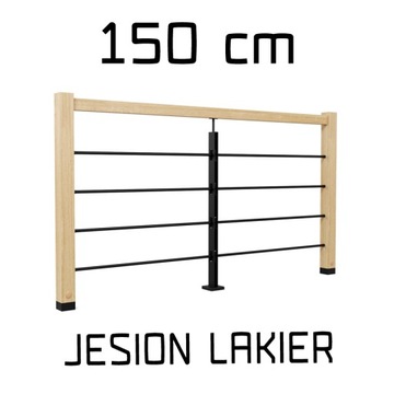 Balustrada barierka drewniana metalowa 1,5m prosta