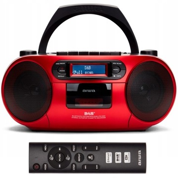 BOOMBOX RADIOODTWARZACZ AIWA BBTC-660DAB/RD DAB+ BLUETOOTH CD FM BUDZIK