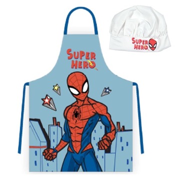 Fartuszek z czapką do przedszkola z podpisem imię Spiderman
