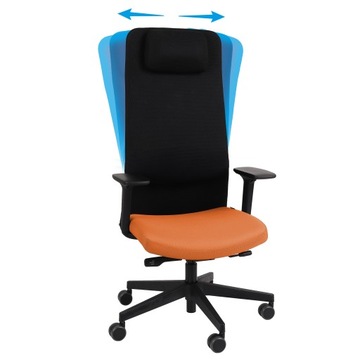 Ergonomiczny Fotel Biurowy Obrotowy Siatka GROSPOL Mike 2 Pomarańczowy