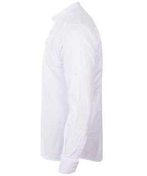РУБАШКА МУЖСКАЯ, хлопок, БЕЛАЯ, воротник стойка, XXL REGULAR
