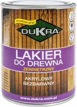 Lakier zewnętrzny do drewna Dukra 250ml PÓŁMAT