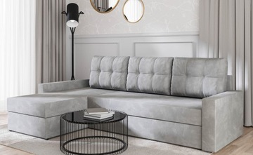 SALON SOFA NAROŻNIK FIGO II PIKOWANY 238 CM WELUR
