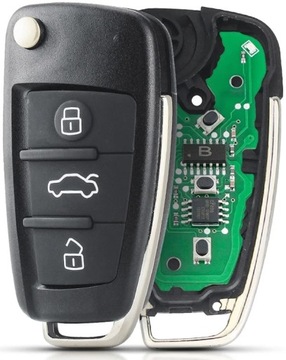 KOMPLETNY KLUCZ KLUCZYK Z ELEKTRONIKĄ PILOT AUDI A3 A4 A6 A8 Q3 Q5 TT Q7