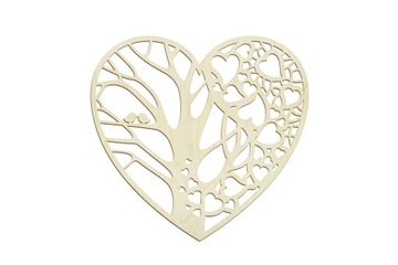 DREWNIANE SERCE 15 cm ażur ozdoba dekor ornament