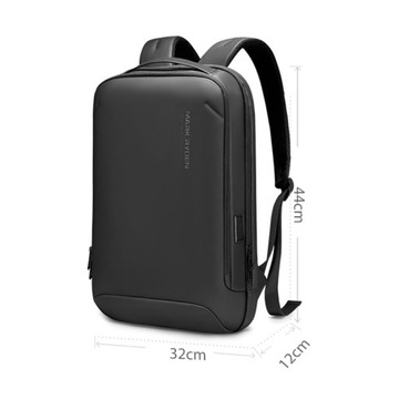 Мужской деловой рюкзак USB для ноутбука черный 17.3