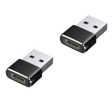 Adapter USB na USB C, 2 sztuki, konwerter kabla ładowarki typu C z
