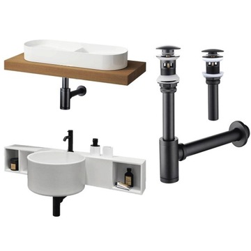 Сифон для умывальника, черный BLACK FORB