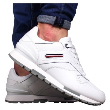 Tommy Hilfiger buty męskie ORYGINAŁ SKÓRA sneakersy sportowe wygodne BIAŁE