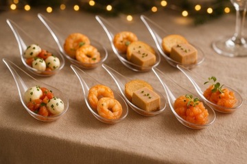 Łyżki azjatyckie bezbarwne REUSE na przystawki, desery Finger Food 50szt