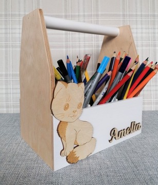 Организатор для офиса 100% древесина, бохо, с названием