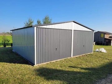 Гараж Жестяной Металлический Гараж 6x5 графит RAL, фронтон