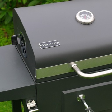 Угольный сад гриль с крышкой и полками VL14 серые