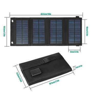 СКЛАДНАЯ СОЛНЕЧНАЯ ПАНЕЛЬ АВАРИЙНОГО ПИТАНИЯ 10 Вт USB 4 ПАНЕЛИ