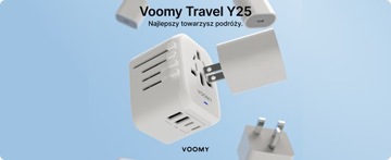 VOOMY Z Дорожный адаптер для более чем 170 стран — 2 USB A 2 Usbc, белый
