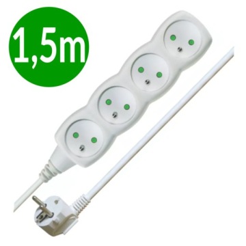 4-гибного удлинительного шнура с/u 1,5 м белой эмос