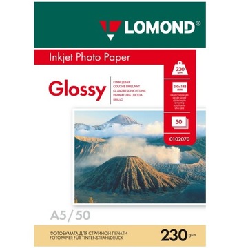 LOMOND PAPIER FOTO do zdjęć A5 BŁYSK 230g 50szt