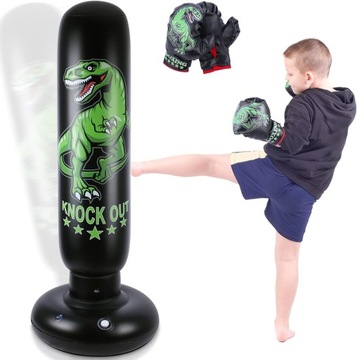 USZKODZONY ZESTAW worek treningowy bokserski, 160cm, motyw dinozaura