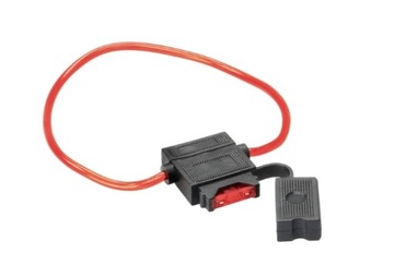 Uchwyt bezpiecznika ATC z bezpiecznikiem 10 A kabel 30 cm czarny