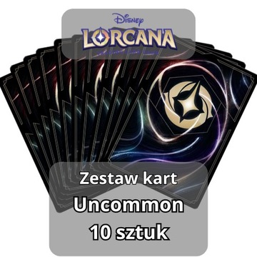 Disney Lorcana: Zestaw kart Uncommon - 10 sztuk