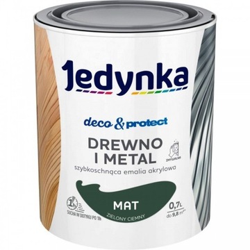 Jedynka Drewno i Metal zielony ciemny mat 0,7L