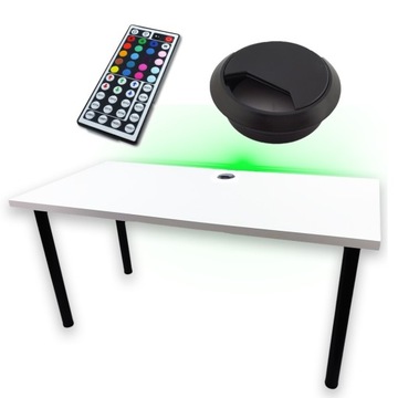 BIURKO GAMINGOWE 160x80 BIAŁE PRZEPUST PRODUCENT