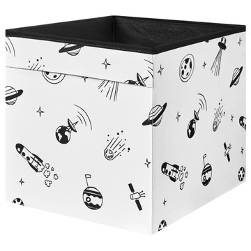 IKEA AFTONSPARV wkład szuflada Kallax kosmos czarny/biały drona