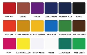 ГУАШЕВЫЕ КРАСКИ НАБОР ГУАШЕВЫХ КРАСОК 18шт х 30мл