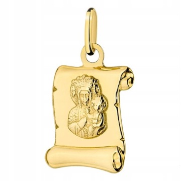 ZŁOTY MEDALIK PAPIRUS prezent CHRZEST KOMUNIA 585