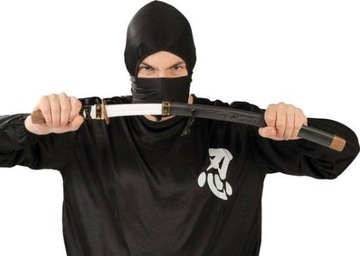 KATANA NINJA W POCHWIE CZARNO ZŁOTA 60 CM WOJOWNIK