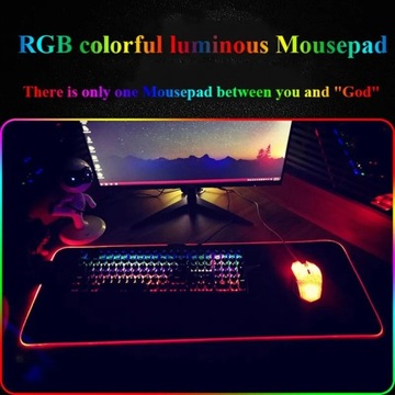 Светодиодный игровой коврик для мыши RGB Hyper Beast, коврик для клавиатуры, большой коврик для мыши XXL