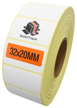 Etykiety termiczne kurierskie 32x20 mm 2000 sztuk samoprzylepne białe