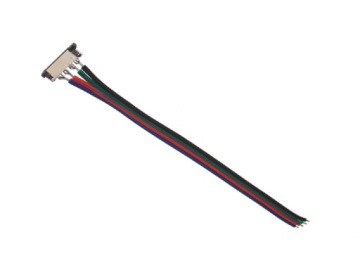 РАЗЪЕМ СВЕТОДИОДА 10 ММ RGB НА КАБЕЛЕ ОДНОСТОРОННИЙ, УПАКОВКА 12 СМ