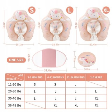 NADMUCHIWANY PIERŚCIEŃ DLA NIEMOWLĄT (L),2 lata