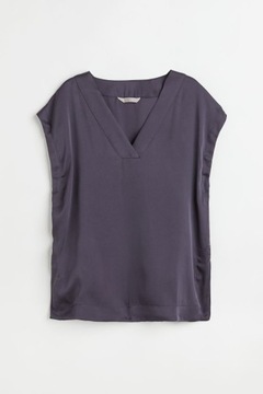 H&M Satynowa bluzka w serek 38 M LUŹNA KOSZULA