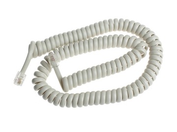 Kabel sznur telefoniczny słuchawki 4m skręcany biały