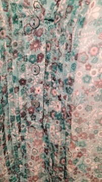 Zielona szyfonowa bluzka tunika w kwiaty SHEEGO