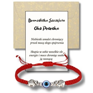 Bransoletka, Oko Proroka, Słoniki, bransoletka szczęscia czerwona, ochrona
