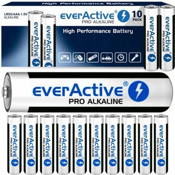 10x BATERIE ALKALICZNE LR3 AAA LR03 R03 R3 PALUSZKI PRO ALKALINE EVERACTIVE