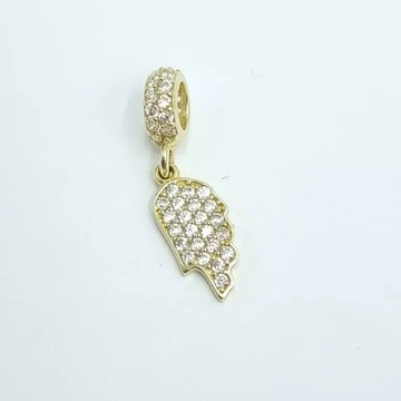 PIĘKNE ZŁOTE PIÓRKO CHARMS 585 1,08G IDEALNY NA PREZENT POLECAM!!!