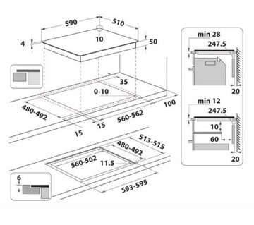 Whirlpool WS QS460 NE индукционная варочная панель 4 конфорки