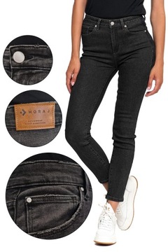 JEANSY damskie SKINNY z Wysokim Stanem Slim Spodnie Bawełniane MORAJ r. 42