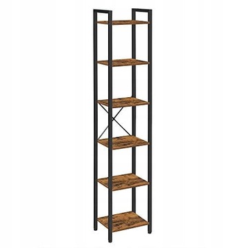 REGAŁ WYSOKI VINTAGE INDUSTRIALNY rustykalny brąz 40 x 187,5 x 30 cm