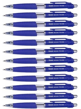 12 автоматических шариковых ручек BLUE Toma Medium TO-038