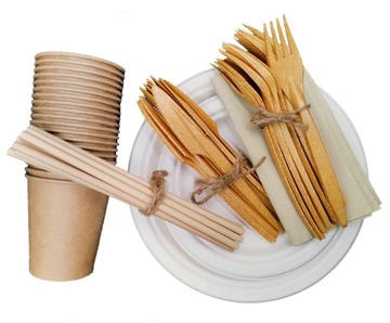 Набор круглых блюд из сахарного тростника на 30 персон.