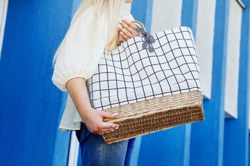 ЭЛЕГАНТНАЯ СОЛОМНАЯ СУМКА НА ПЛЕЧЕ В БОХО