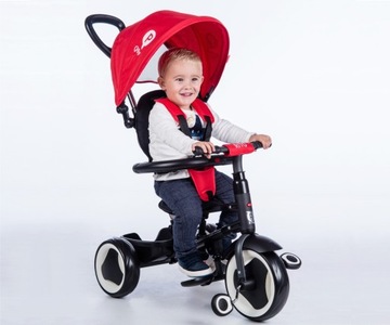 Трехколесный велосипед Rito Qplay детский с крышей, красный